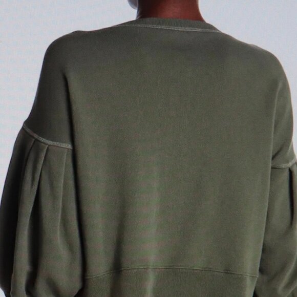 Something Navy Greta Henley Sweatshirt Size L In Olive color - Picture 2 of 3